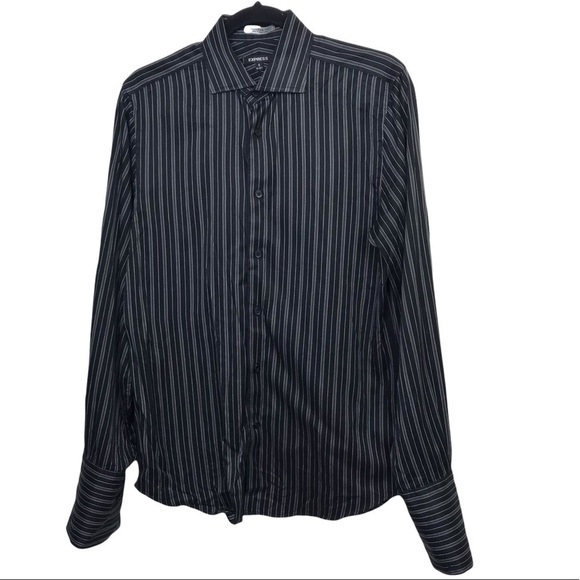 Express Modern Fit Stripe Long Sleeve Button Down Shirt - Picture 1 of 11